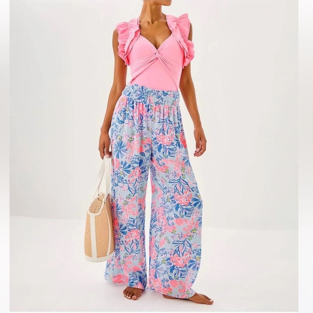 NWT Lilly Pulitzer Enzo Pant Coverup Elephant Splash XL